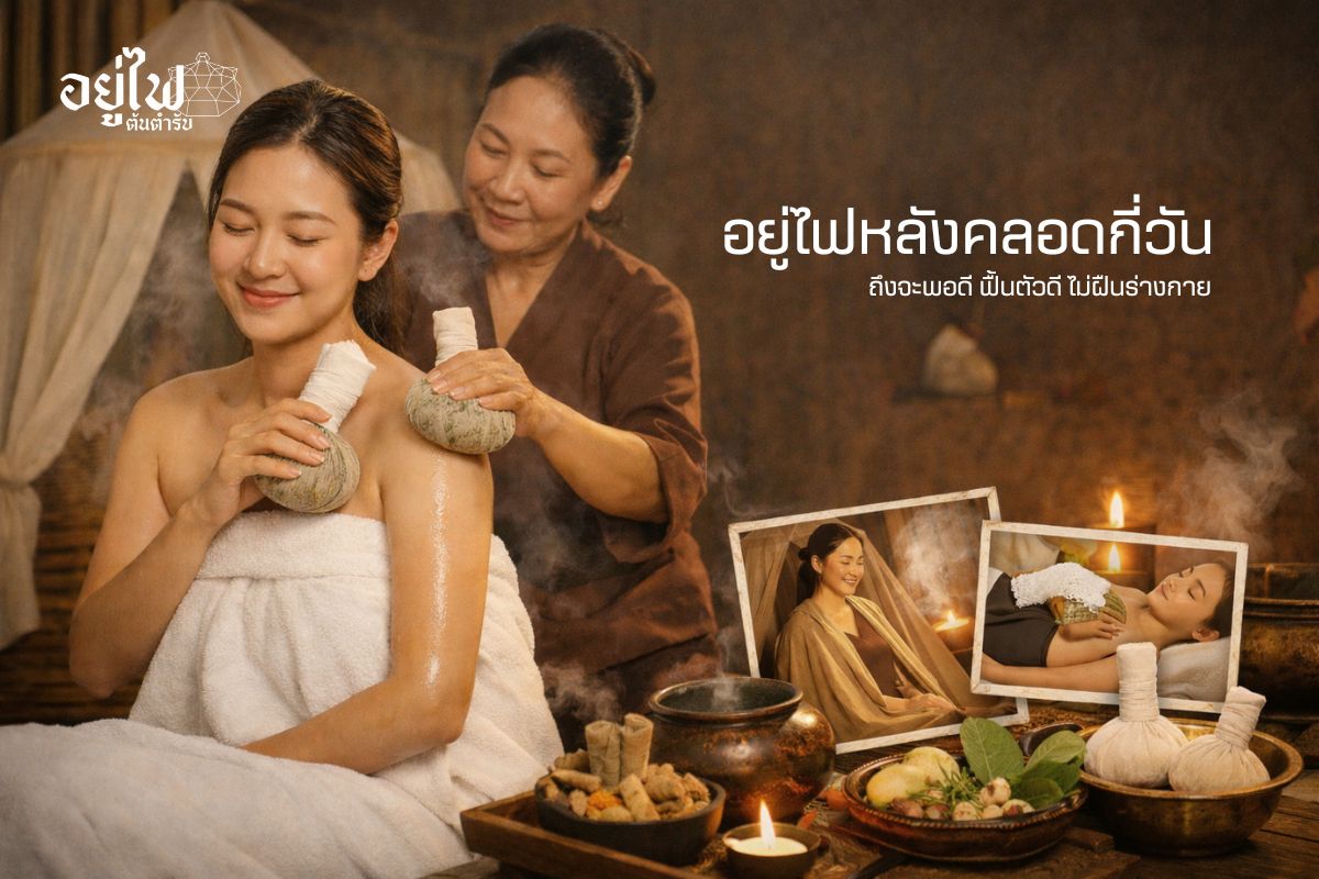 อยู่ไฟหลังคลอดกี่วัน ถึงจะพอดี ฟื้นตัวดี ไม่ฝืนร่างกาย